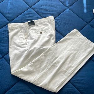 Brooks Brothers White Flatfront pants.